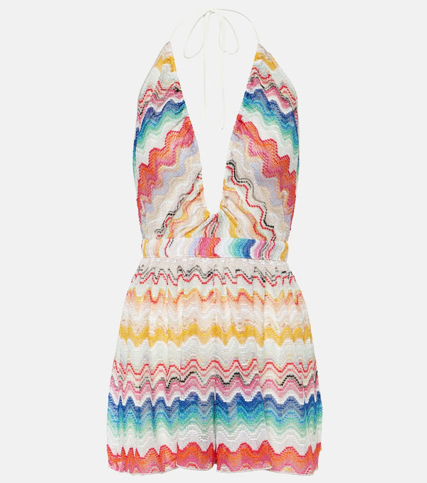 Missoni Mare Zig Zag halterneck cutout playsuit