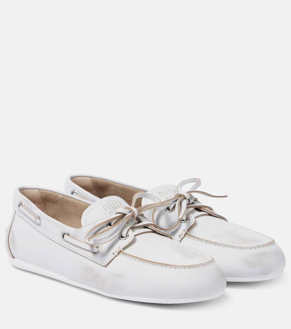 Miu Miu Bleached leather loafers