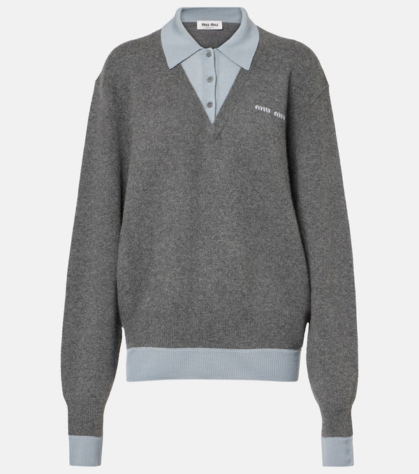 Miu Miu Cashmere and wool-blend polo sweater