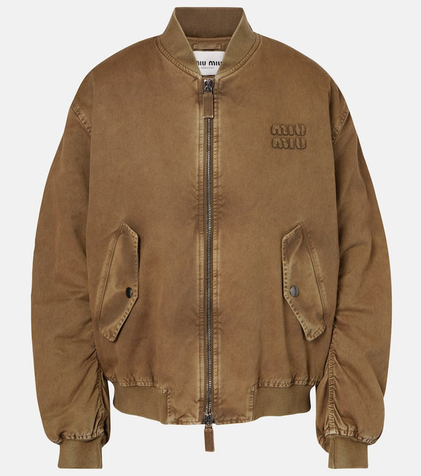 Miu Miu Cotton gabardine bomber jacket