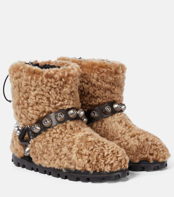 Miu Miu Embellished shearling ankle boots