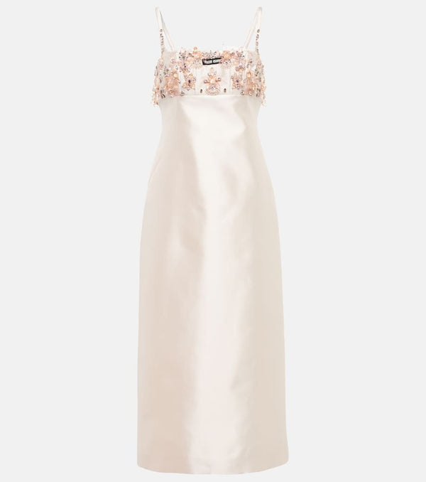 Miu Miu Embellished silk and wool midi dress