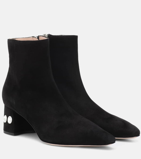 Miu Miu Embellished suede ankle boots