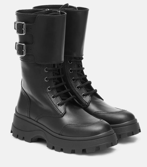 Miu Miu Leather combat boots