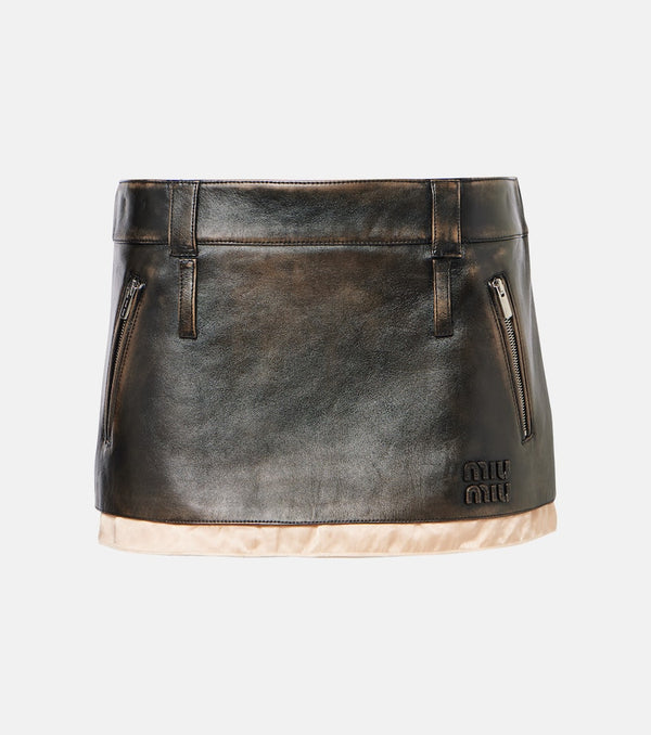 Miu Miu Leather miniskirt