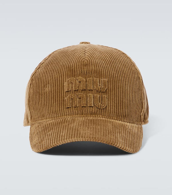 Miu Miu Logo corduroy baseball cap