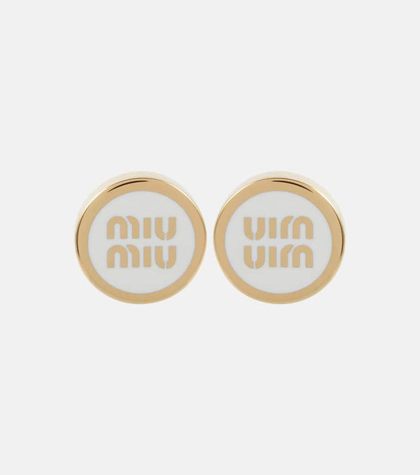 Miu Miu Logo enamel earrings