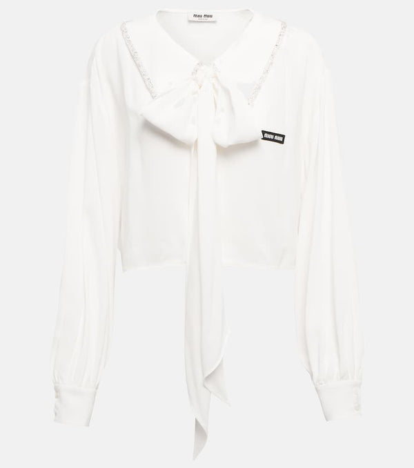 Miu Miu Sablé embroidered collar blouse