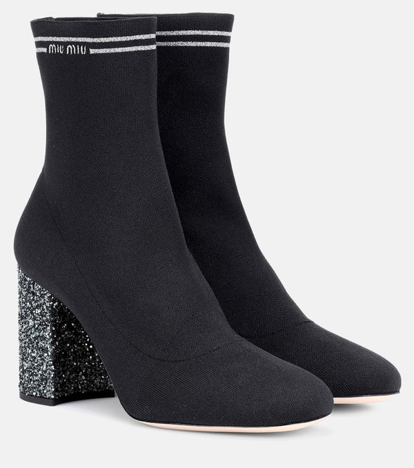 Miu Miu Stretch-knit ankle boots