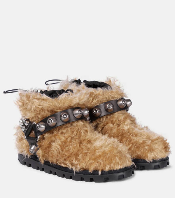 Miu Miu Studded teddy ankle boots