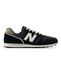 New Balance Men's 373V2 in Black/Green/White Suede/Mesh, 