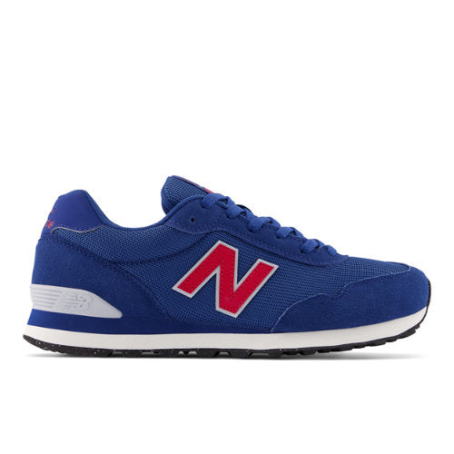 New Balance Men's 515 in Blue/Red/White Suede/Mesh, 