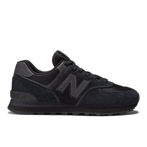 New Balance Men's 574 Core in Black Suede/Mesh, Wide