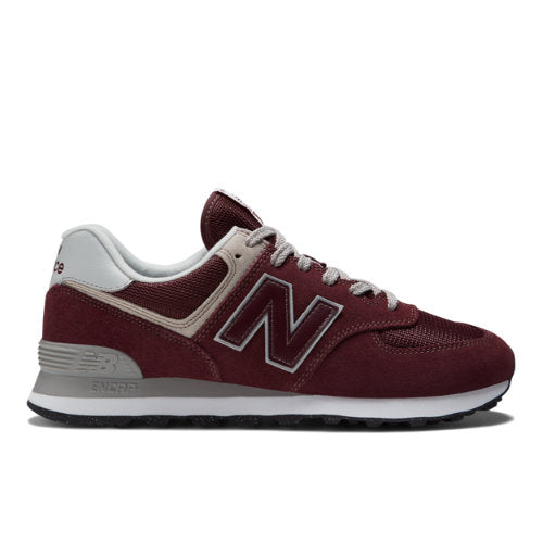 New Balance Men's 574 Core in Red/White Suede/Mesh, 