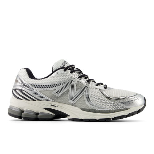 New Balance Unisex 860v2 in White/Grey Synthetic, 