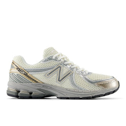 New Balance Men's 860v2 in White/Brown/Grey Synthetic, 