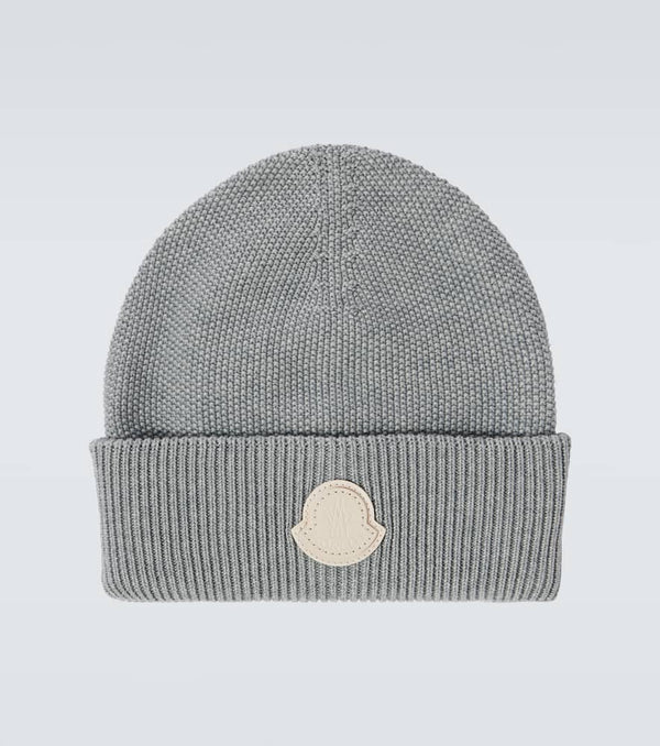 Moncler Logo cotton and cashmere beanie