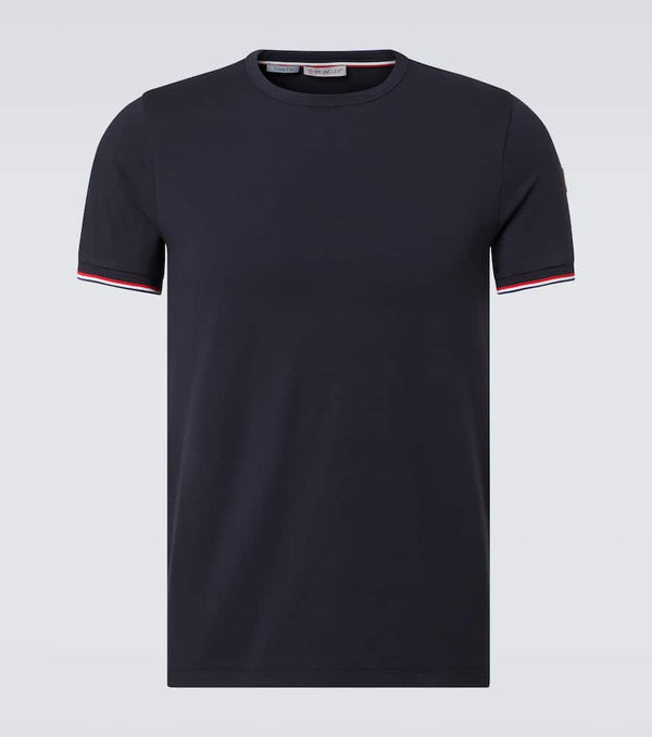 Moncler Tricolor cotton-blend jersey T-shirt