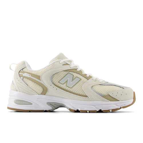 New Balance 530 in Beige White Suede Mesh