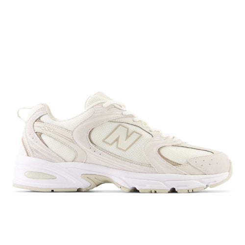 New Balance Unisex 530 in White/Beige/Grey/Brown Leather, 