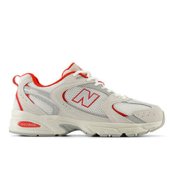 New Balance Unisex 530 in Grey/Beige/Red Suede/Mesh, 