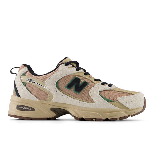 New Balance Men's 530 in Beige/Brown/Green Suede/Mesh, 