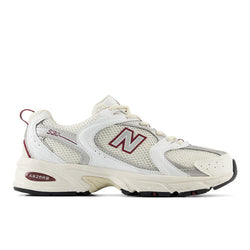 New Balance Women's 530 in White/Red/Grey Synthetic, 