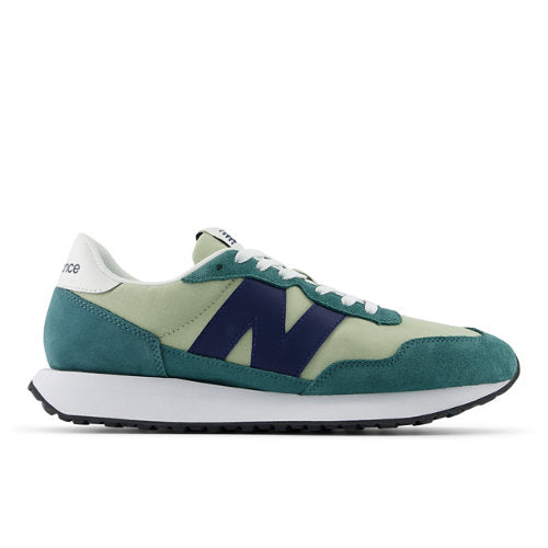 New Balance 237 in Green Blue Suede Mesh