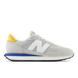 New Balance 237 in Grey White Yellow Blue Suede Mesh