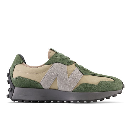 New Balance 327 in Green Brown Suede Mesh