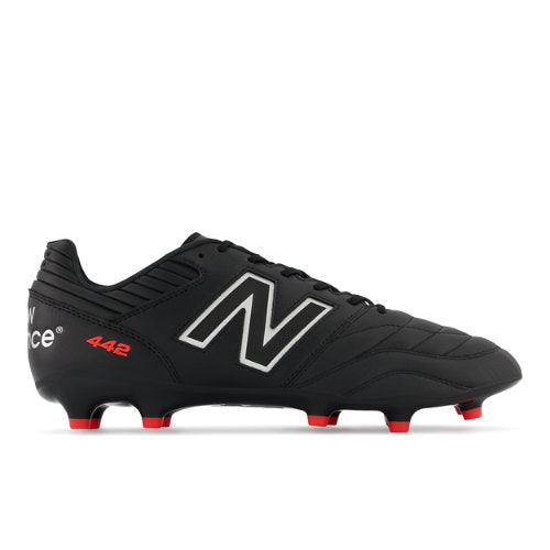 New Balance Men's 442 PRO FG V2 in Black/Red/White Microfiber, Wide