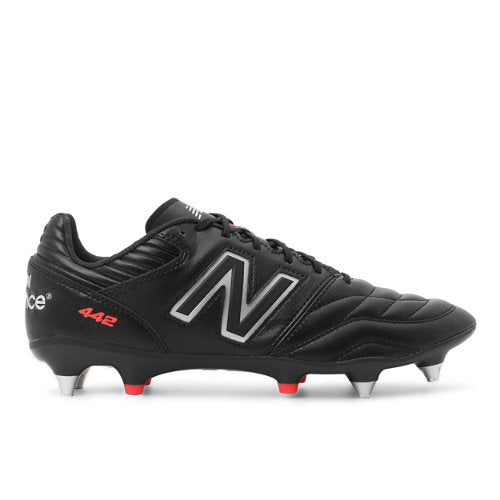 New Balance 442 PRO SG V2 in Black Red White Microfiber Wide