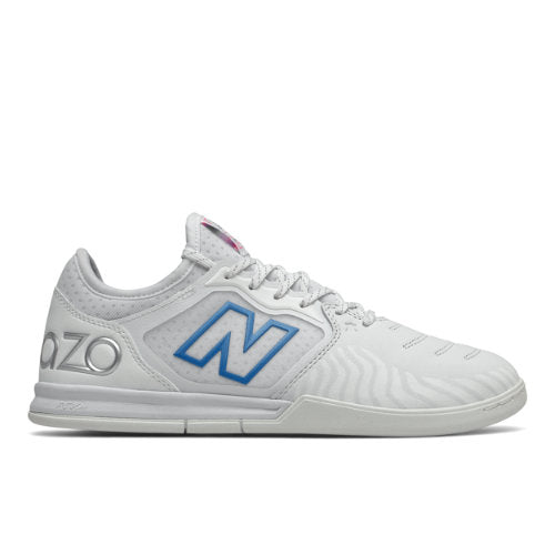 New Balance Men's audazo V5+ Pro IN in White/Blue/Pink Leather, 