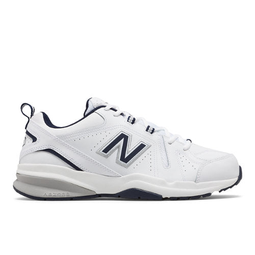 New Balance Men's MX608V5 in White/Blue Leather, 