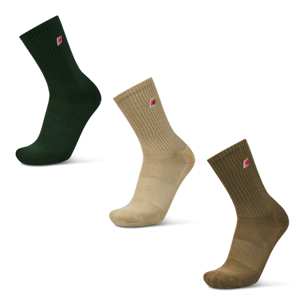 New Balance Crew 3 Pack Socks Green 