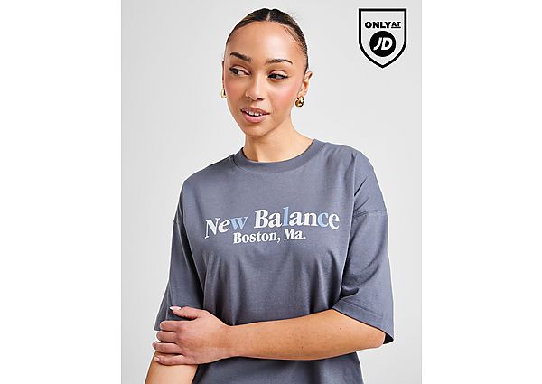 New Balance Tones Logo Boyfriend T Shirt  Blue