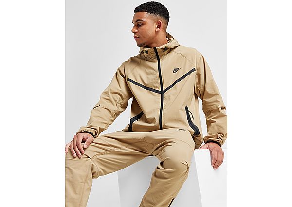 Nike Tech Woven Full Zip Hooded Jacket  Parachute Beige/Parachute Beige/Black