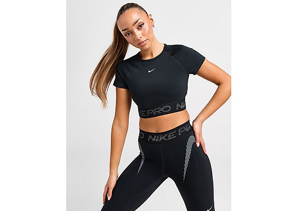 Nike Training Pro Crop T Shirt  Black