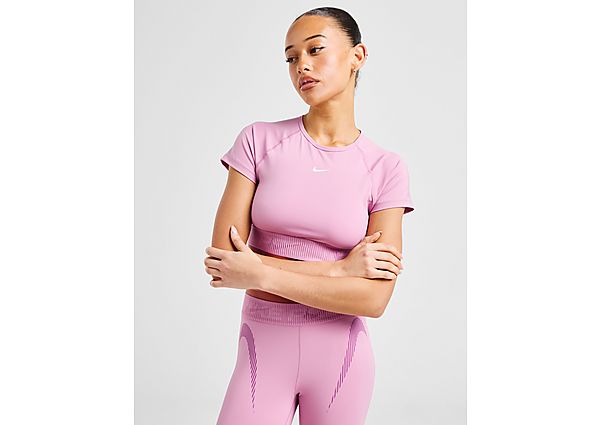 Nike Training Pro Crop T Shirt  Elemental Pink