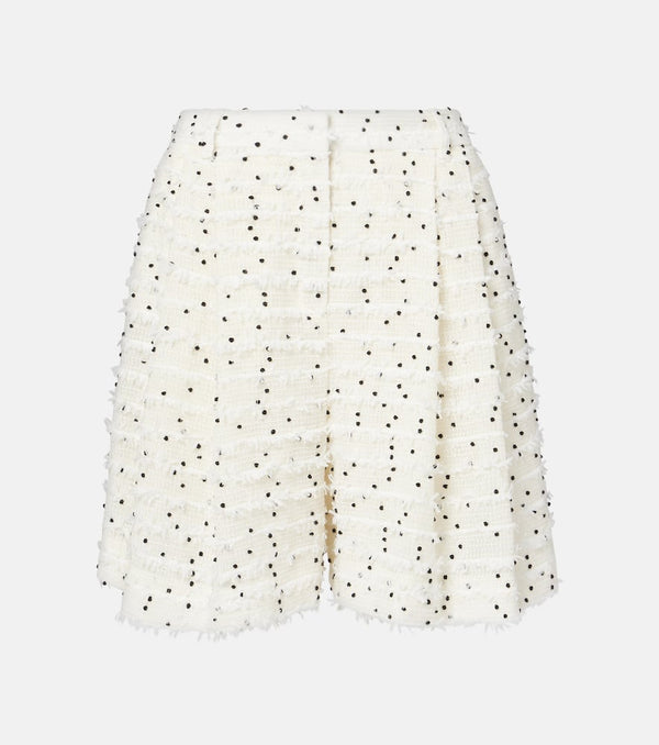 Nina Ricci High-rise wool-blend tweed shorts