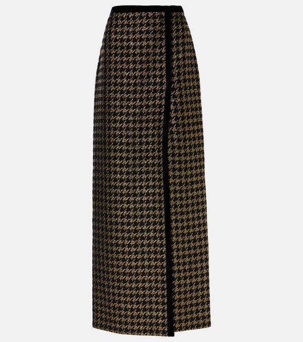 Nina Ricci Houndstooth tweed maxi skirt