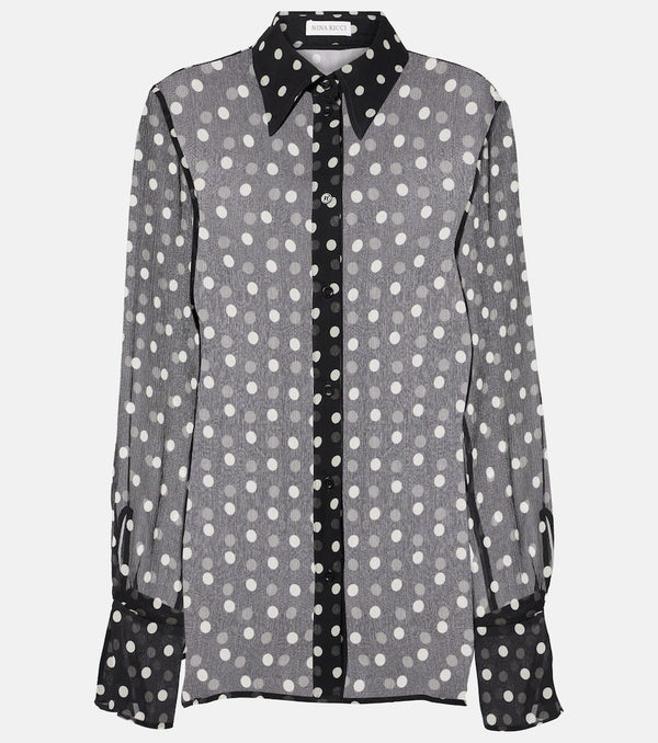 Nina Ricci Polka-dot silk chiffon top