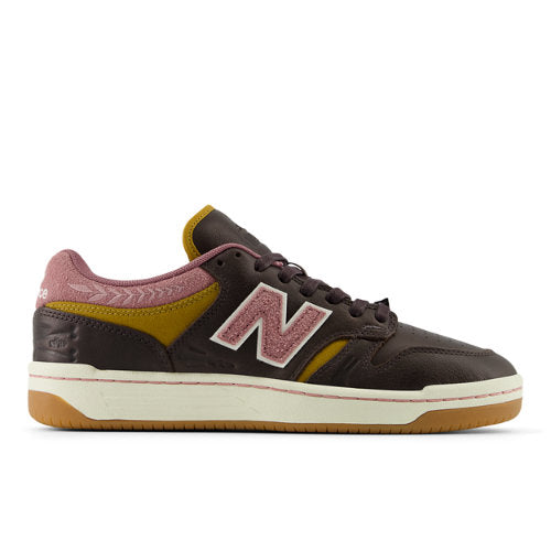 New Balance Men's NB Numeric 480 in Brown/Pink Leather, 