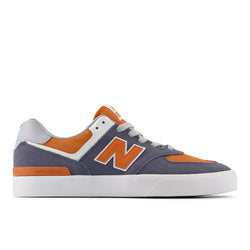 New Balance Men's NB Numeric 574 Vulc in Grey/Orange Suede/Mesh, 