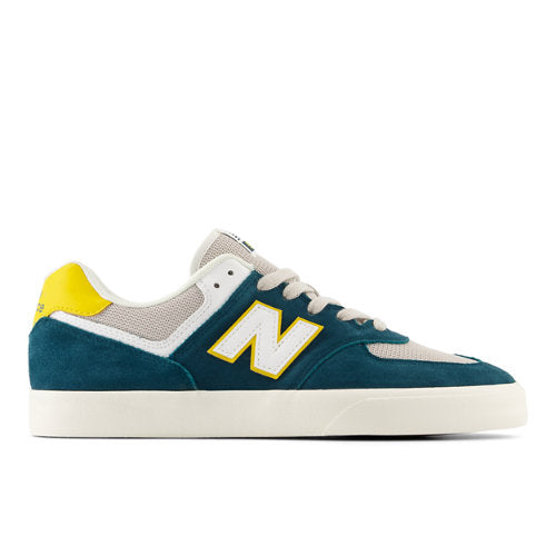 New Balance Men's NB Numeric 574 Vulc in Blue/Yellow Suede/Mesh, 