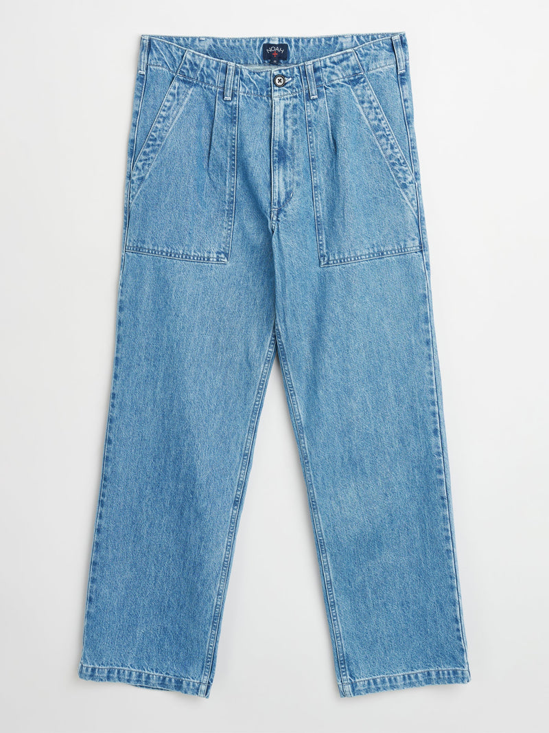 Noah Denim Pleated Fatigue Pants Indigo