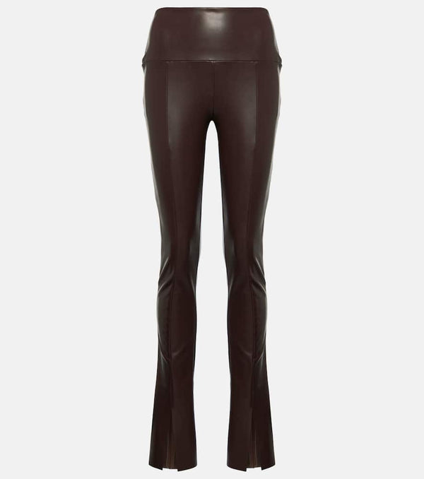 Norma Kamali High-rise faux leather flared leggings