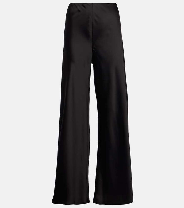 Norma Kamali High-rise satin wide-leg pants