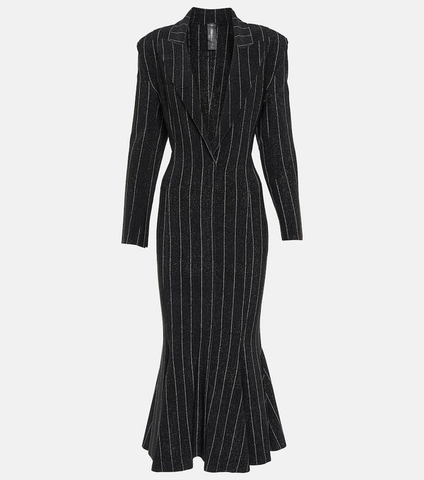 Norma Kamali Pinstripe jersey midi dress