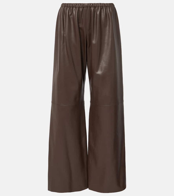 Nour Hammour Olan leather wide-leg pants